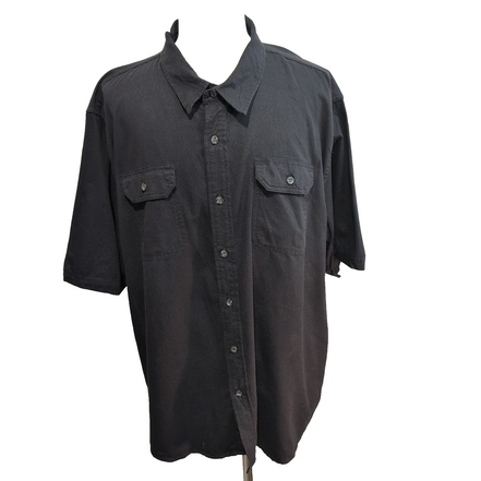 Chemise Wrangler Manche Courte Noire Unie 3XL Deux Poches