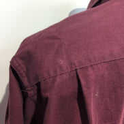 Chemise Wrangler Manches Longues Bordeaux 100% Coton avec Poches Taille XL