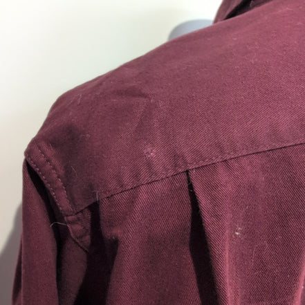 Chemise Wrangler Manches Longues Bordeaux 100% Coton avec Poches Taille XL