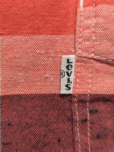 Chemise Levi's à Carreaux Rouge Blanc Bleu - Effet Lin Manches Longues T.XL