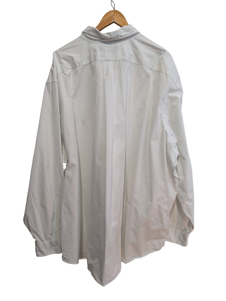 Chemise Ralph Lauren blanche uni logo marine taille 5XL (4x big) #2514