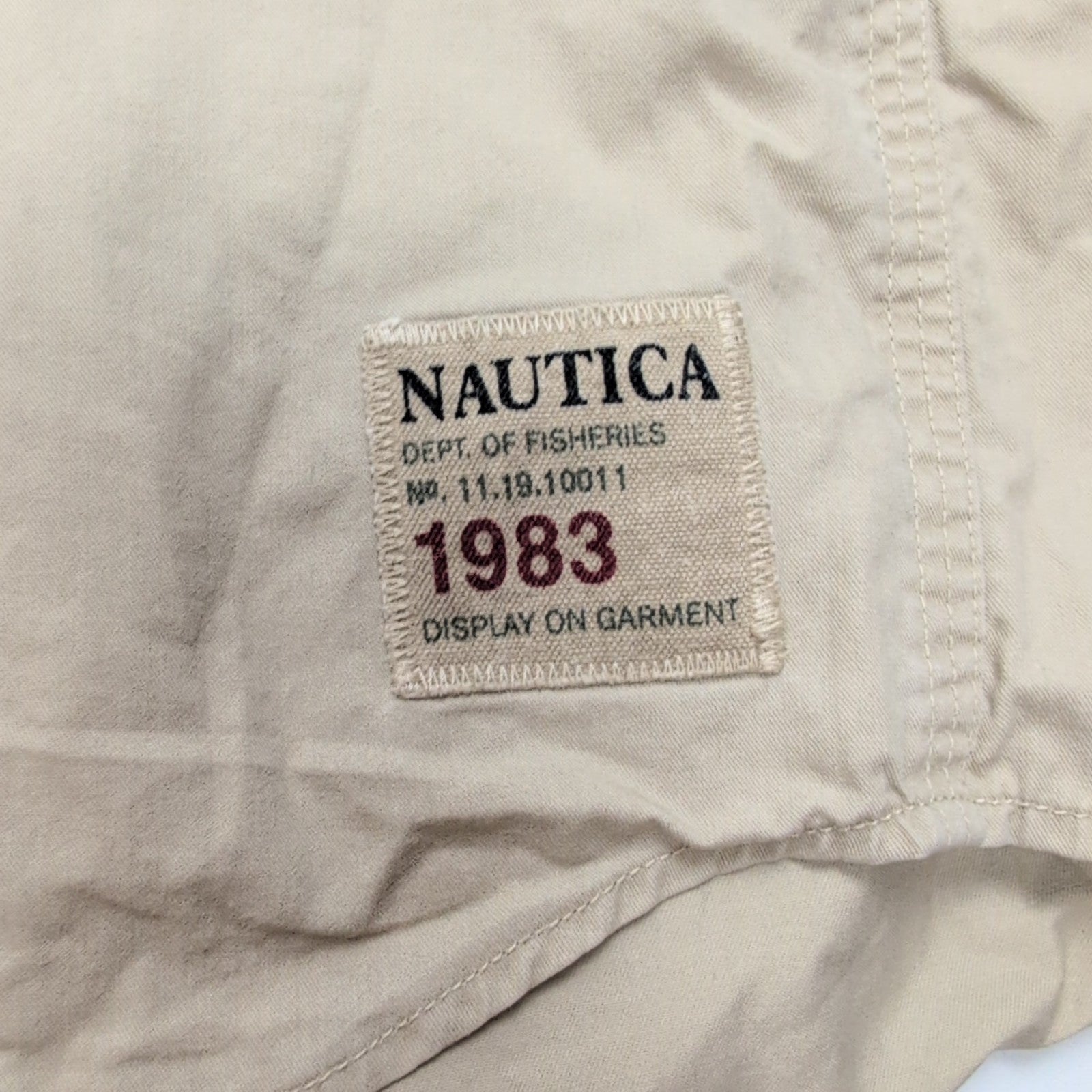Chemise technique Nautica XL Crème 100% Coton Hong Kong Manches Longues