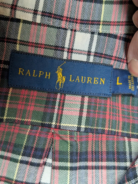 Chemise RALPH LAUREN Carreaux Rouge Blanc Vert Manches longues Taille L