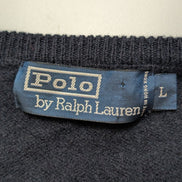 Pull Col Rond POLO Ralph Lauren Bleu Marine 100% Laine d'Agneau - Taille L