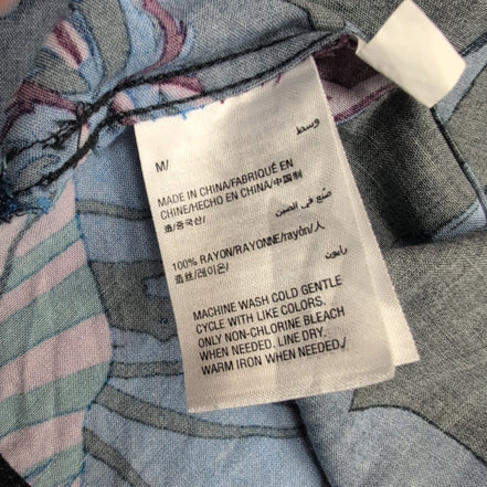 Chemise Hawaïenne American RAG Rayonne Noir Motif Palmiers Bleu M