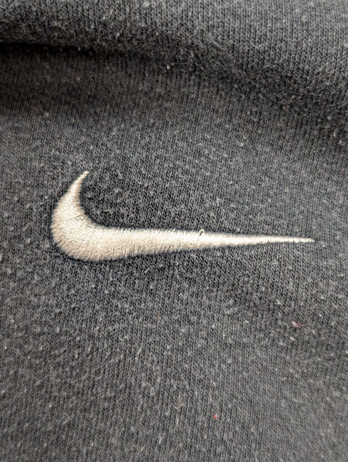 Sweat à Capuche Nike Vintage Noir - Logo Brodé - Coton Épais - Taille S