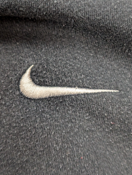 Sweat à Capuche Nike Vintage Noir - Logo Brodé - Coton Épais - Taille S