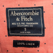 Chemise Abercrombie & Fitch 100% Lin Corail Pois Manches Longues Taille S