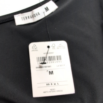 Robe Terranova T.M Noire Manches Longues Stretch Neuve Avec Étiquette