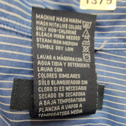 Chemise Nautica L Bleu Rayures Blanches Coton Logo Brodé Poche Mauritius