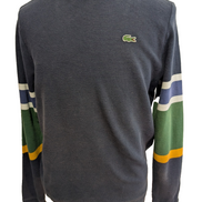 Pull Lacoste M FR4 bleu marine Color Block coton crocodile brodé