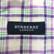 Chemise BURBERRY Violet Carreaux Taille L 100% Coton Logo Brodé manches courtes