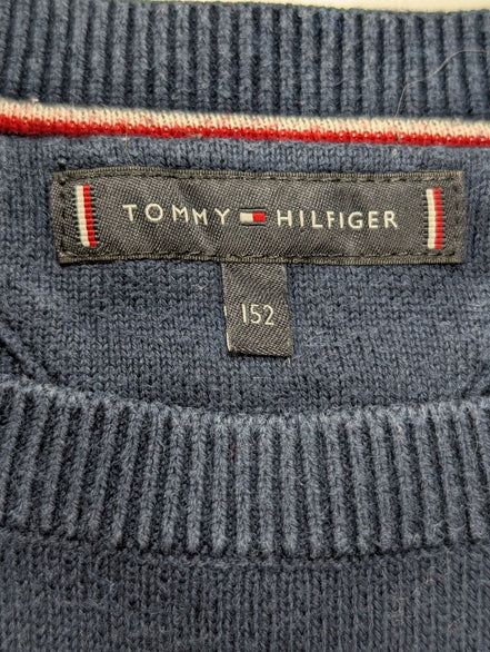 Sweat Tommy Hilfiger vintage bleu marine enfant col rond taille M