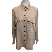 Chemise Femme Mango L Marron Clair Lyocell Viscose Fluide Neuve