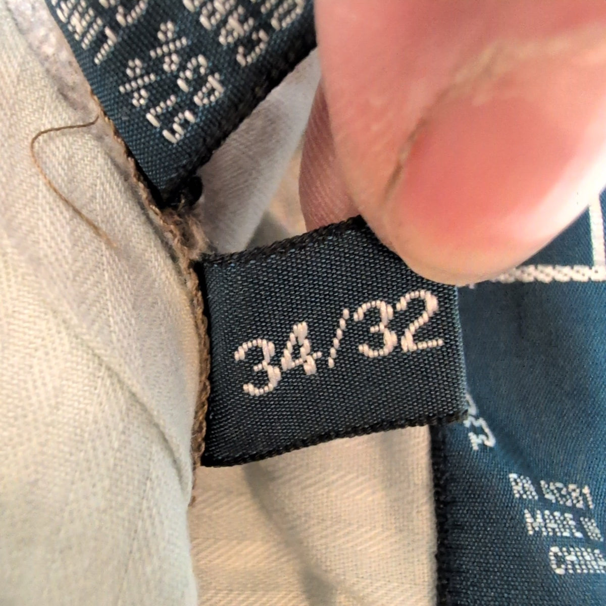 Pantalon Chino Polo Ralph Lauren W34 L32 Marron Lin Coton Homme