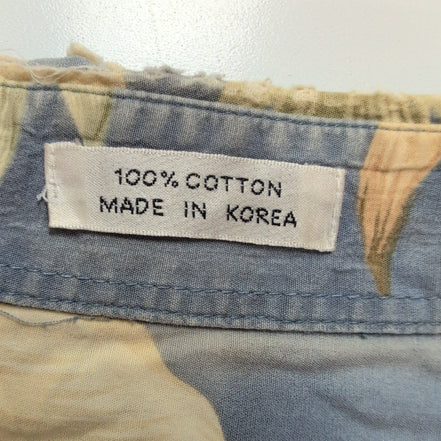 Chemise Hawaïenne Pierre Cardin L Bleu Feuillage Made in Korea Vintage