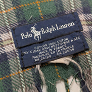 Écharpe Polo Ralph Lauren 100% Coton Carreaux Bleu Jaune Vert