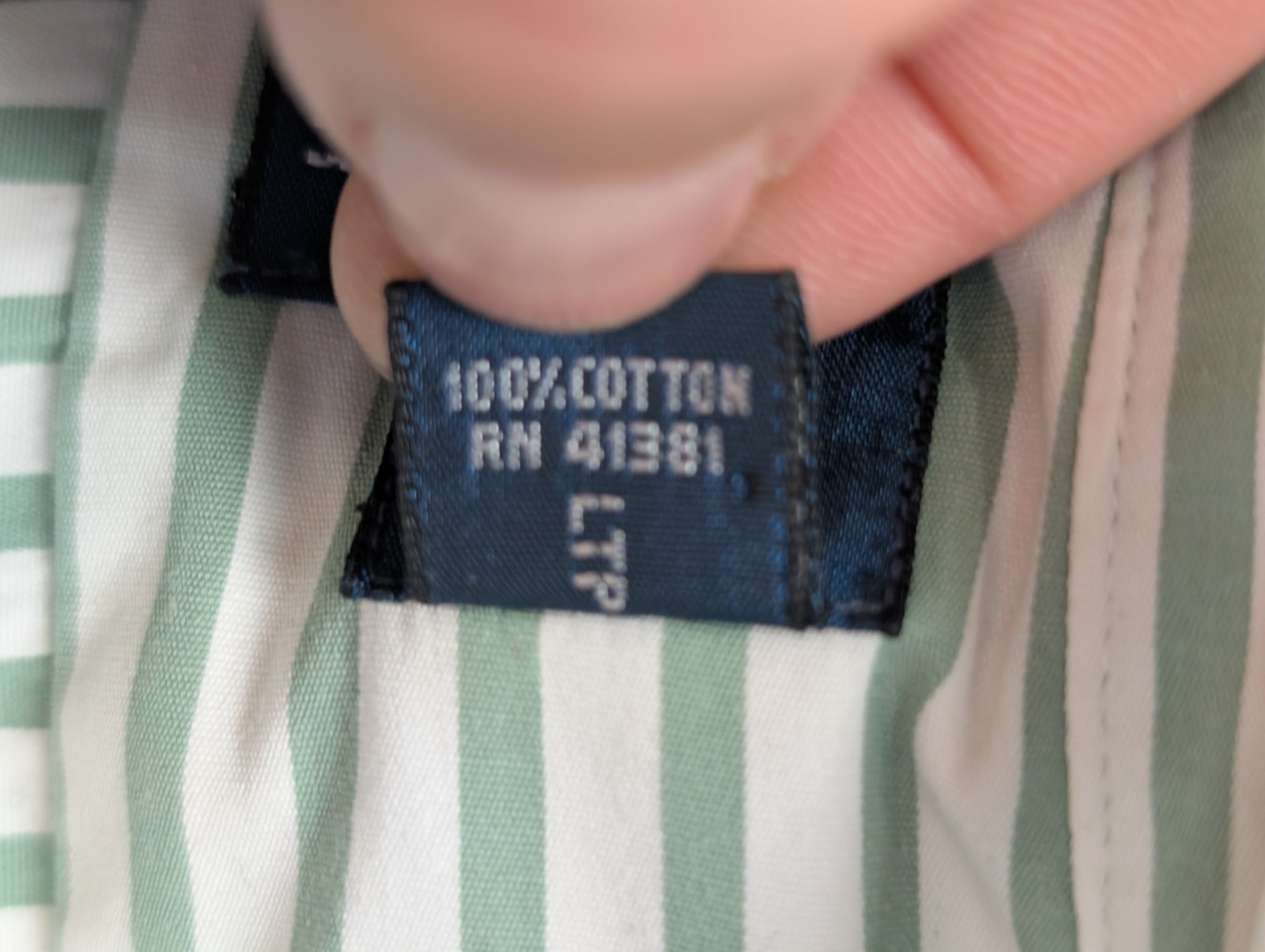 Chemise Ralph Lauren verte à rayures avec poche sans logo taille L #2503