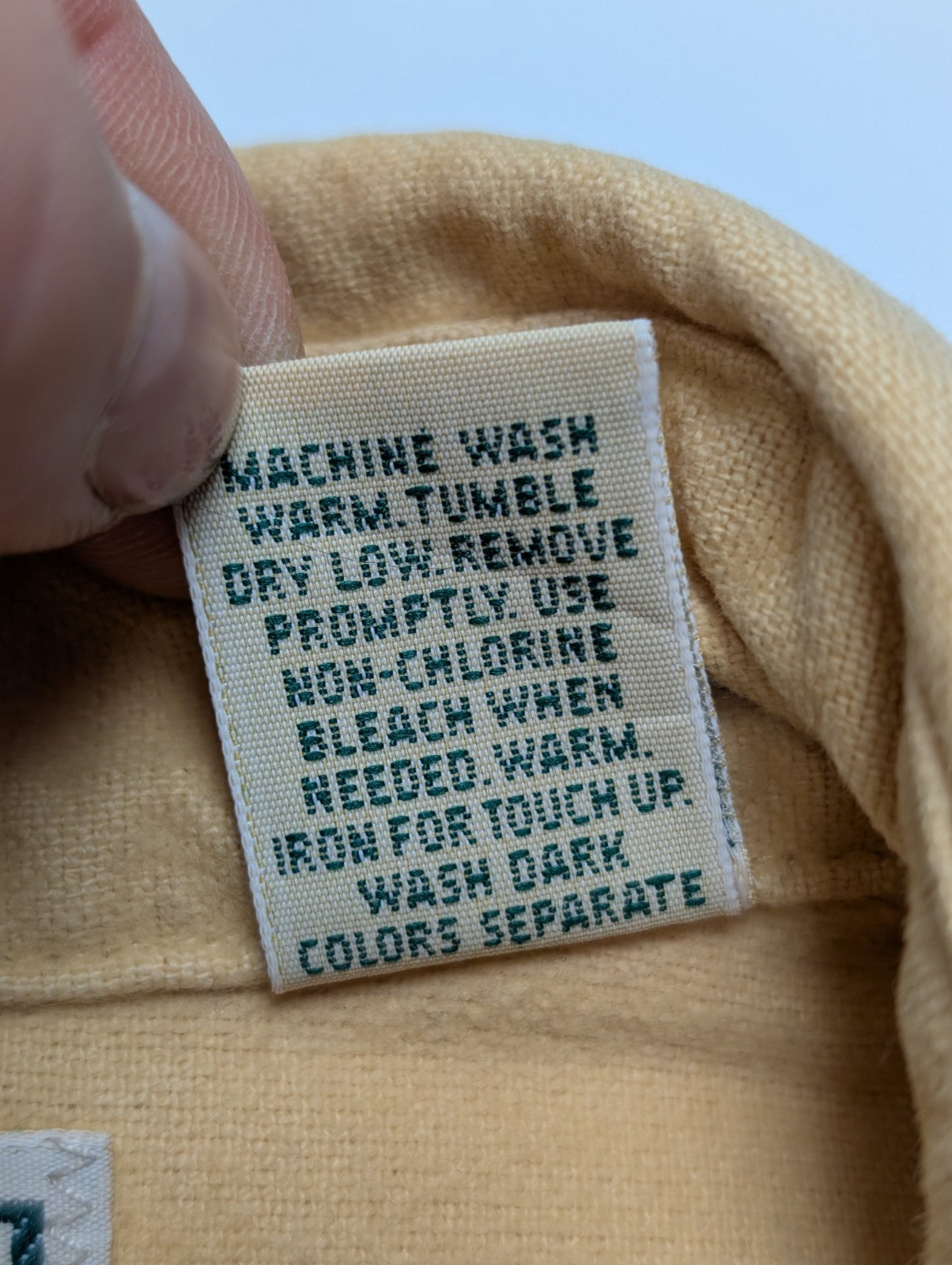 L.L. Bean Chemise Homme XL Vintage Flannelle Workwear CHAMOISÉE Jaune Pâle