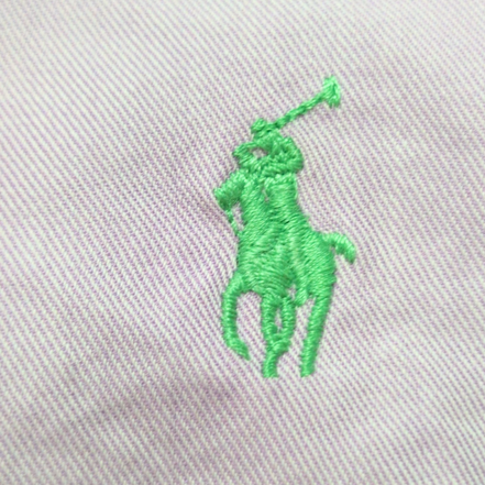 Chemise Ralph Lauren XL Lilas 100% Coton Logo Vert Clair manches longues