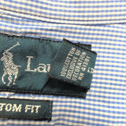 Chemise Ralph Lauren XXL Custom Fit Bleue Carreaux 100% Coton