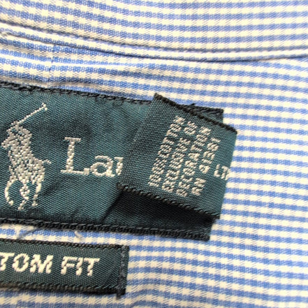 Chemise Ralph Lauren XXL Custom Fit Bleue Carreaux 100% Coton
