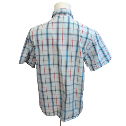 Chemise The North Face M Bleu Rouge Carreaux Manches Courtes Coton
