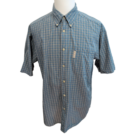Chemise Columbia L Vert Carreaux 100% Coton manches courtes