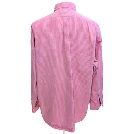 Chemise Ralph Lauren Blake XXL rose carreaux logo noir 100% coton