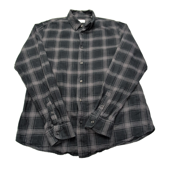 Chemise Cotton & Co en flanelle noire à carreaux taille S
