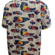 Chemise Hawaïenne J.Crew Slim XL Coton Blanc Motifs Voiliers Rouges