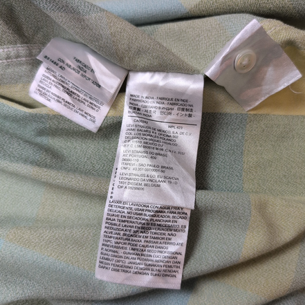 Chemise manches courtes Levi’s verte à carreaux western ranch cowboy  taille M
