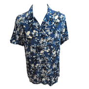 Chemise Hawaïenne Manches Courtes MNG Floral Bleu Danseuse XL
