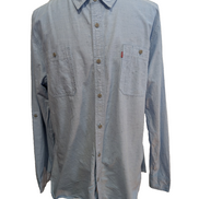 CHEMISE LEVI'S Coton Bleu Ciel XXL Homme Motif 2 Poches Manches Roulables