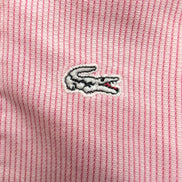 Lacoste chemise rose pâle fines rayures logo blanc taille XL 42