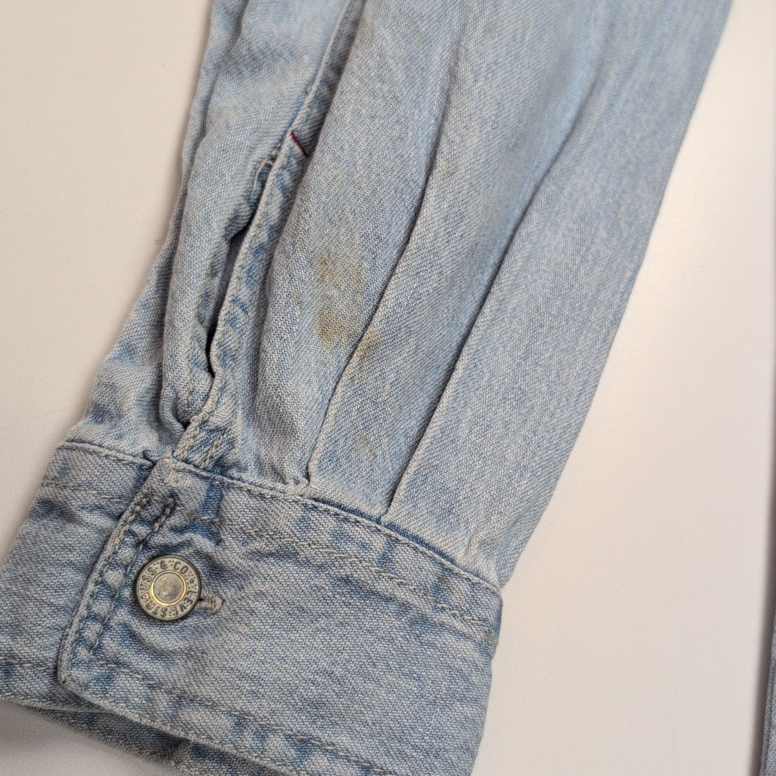 Chemise Levi's XL Jean Bleu 100% Coton 2 Poches Boutons Métal Logo