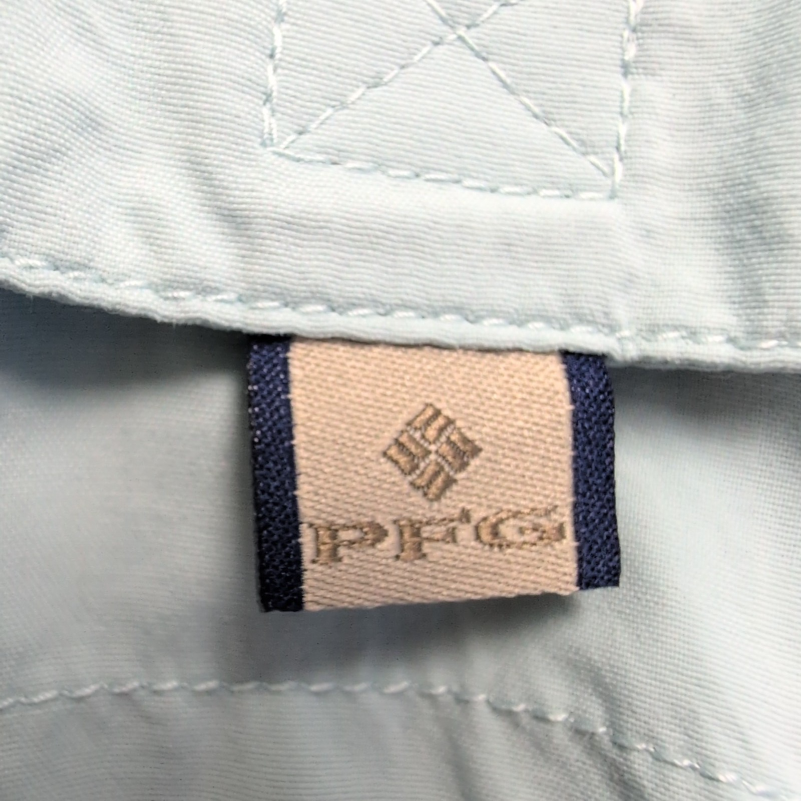 Chemise Columbia PFG nylon verte pastel uni poches manches longues taille M