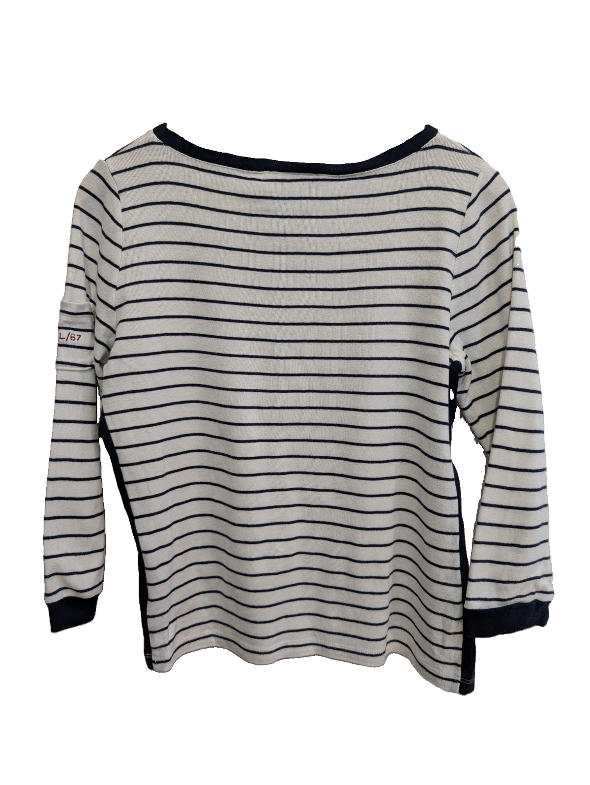 Pull femme LAUREN Ralph Lauren blanc marine rayures coton manches longues S