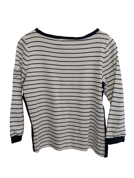Pull femme LAUREN Ralph Lauren blanc marine rayures coton manches longues S