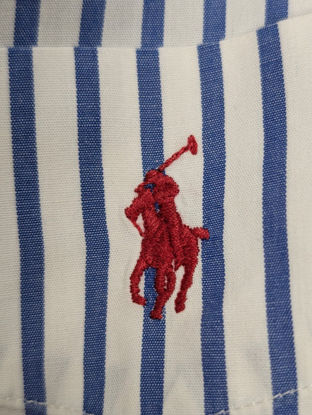 Chemise Ralph Lauren Golf Tilden XXL 3XL Rayures Bleues Shirt Button Down