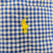 Chemise Ralph Lauren 4XLT Bleu Carreaux Coton Stretch Logo Jaune Grande Taille