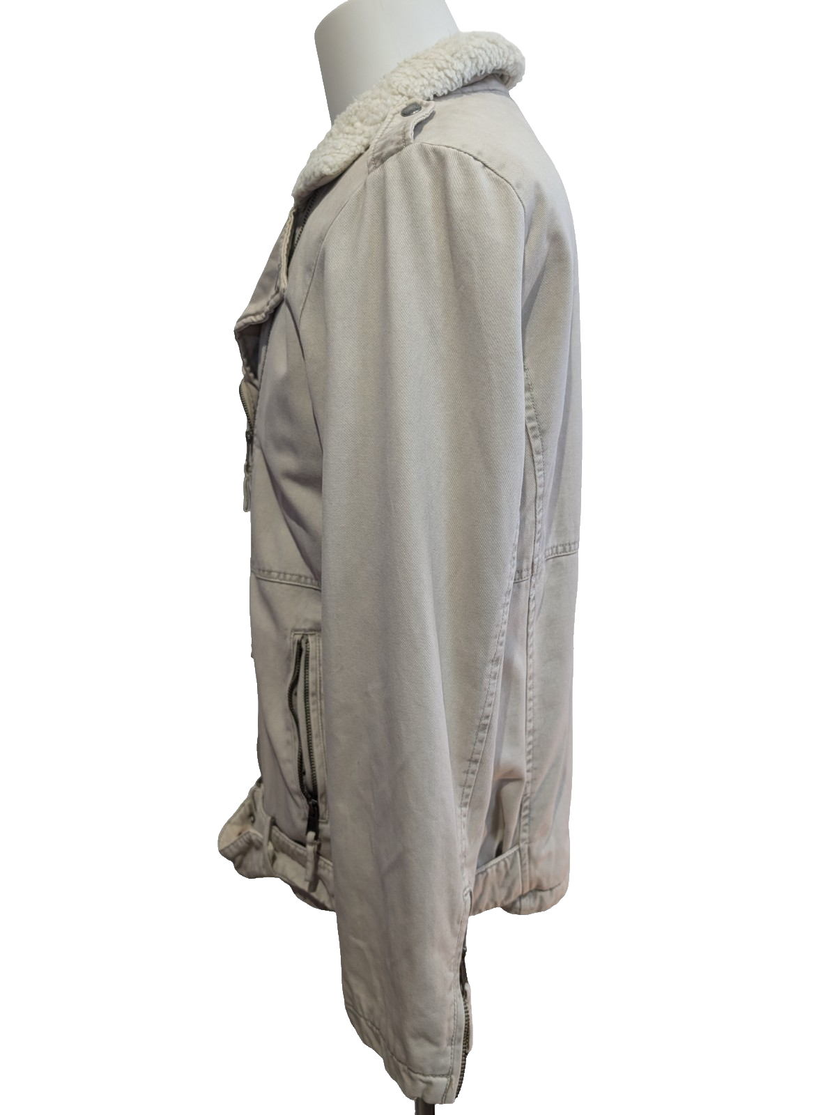 Blouson Veste Levis Homme L Doublé Sherpa Crème Beige Vintage Fermeture Zip