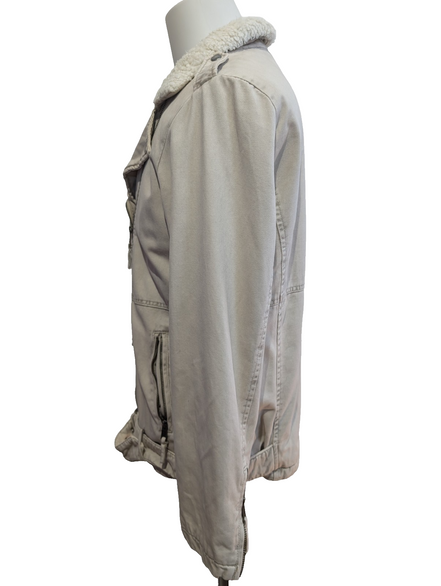 Blouson Veste Levis Homme L Doublé Sherpa Crème Beige Vintage Fermeture Zip