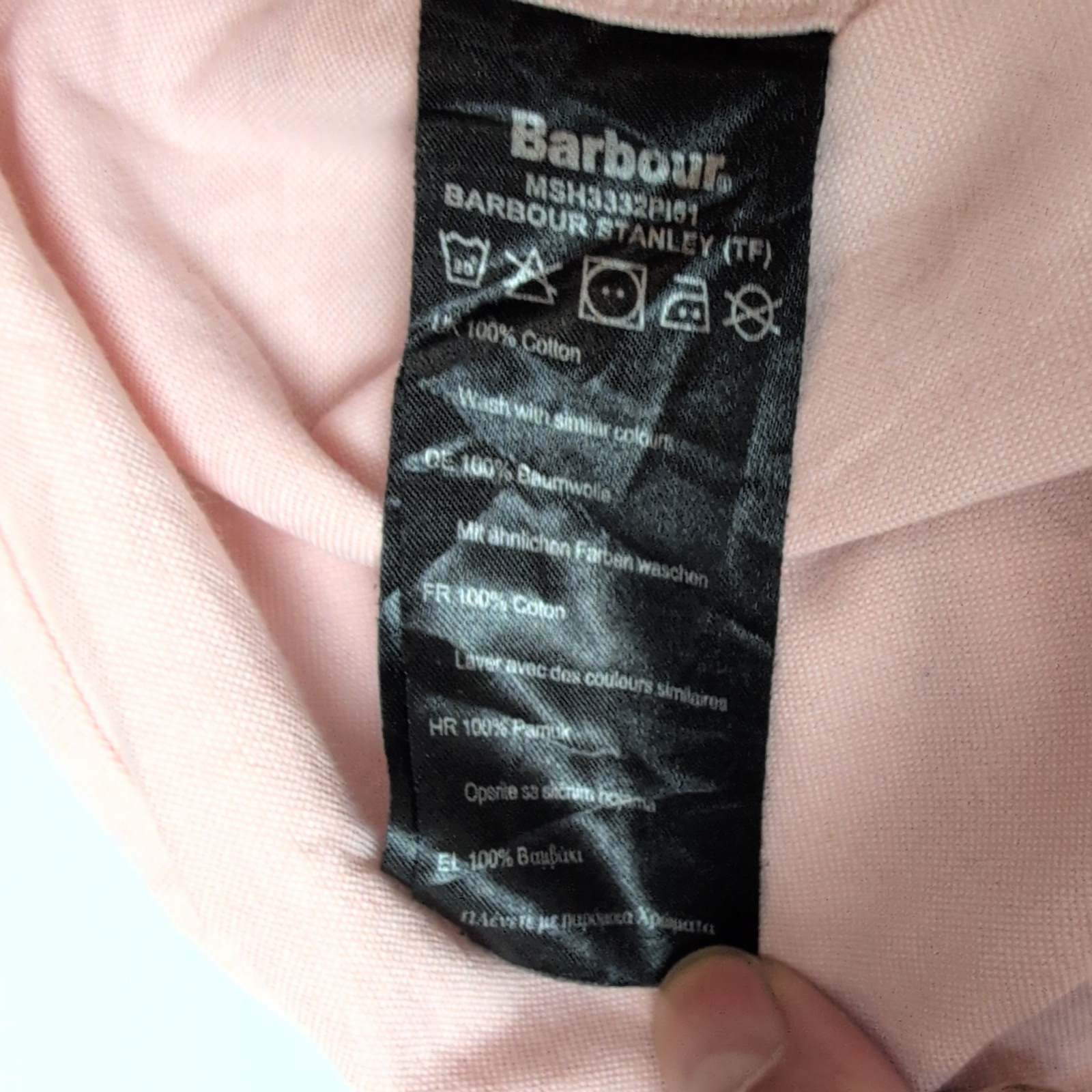Chemise Barbour Tailored Fit Rose Pâle 100% Coton Taille XXL Ajustée