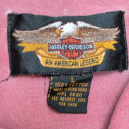 Chemise Harley Davidson L Rouge Patinée Made in Hong Kong Coton Vintage