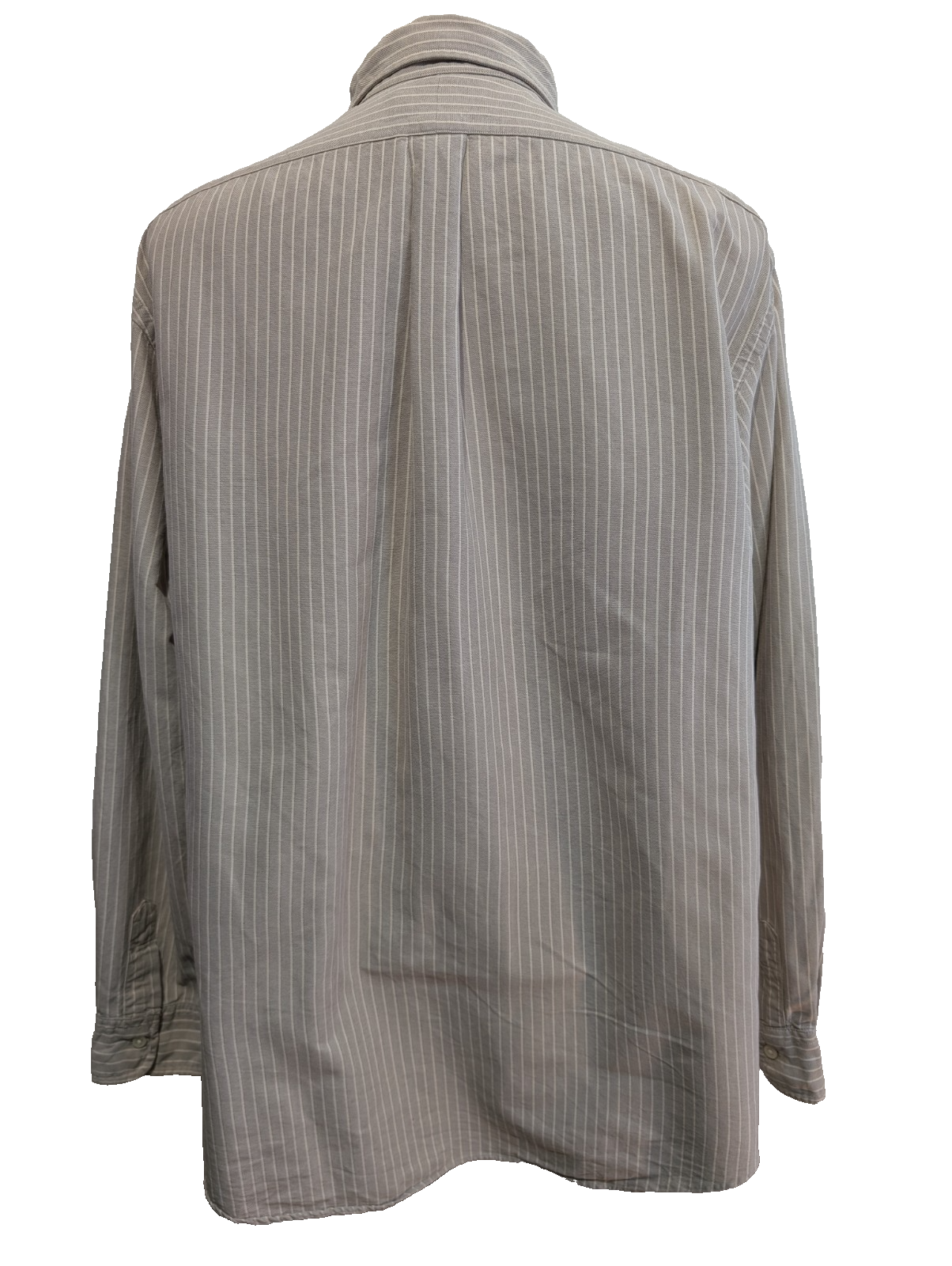 Chemise Polo Ralph Lauren Manches Longues Custom Fit Crème Rayures XXL