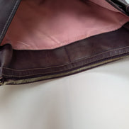 Sac Coach cuir bordeaux rouge vin bandoulière 36 cm très bon état