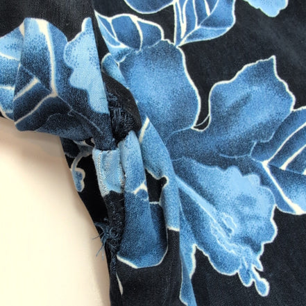 Chemise hawaïenne Stitch XL bleu marine fleurie 100% polyester manches courtes
