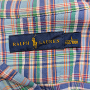 Chemise Polo Ralph Lauren Shirt L Bleu Carreaux Oxford Button Down Coton