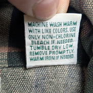 L.L. Bean Chamois Flanelle Coudes Réparés Vert Marron L USURE VINTAGE | 325S